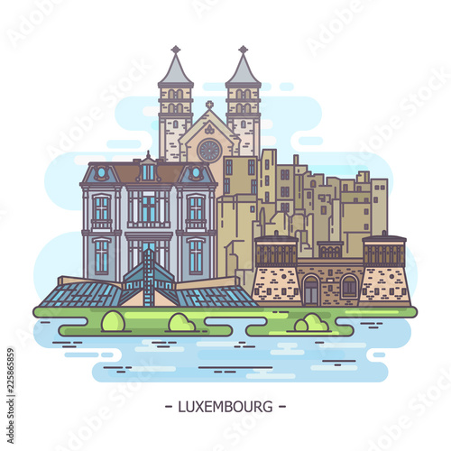 Historical and modern landmarks of Luxembourg photo