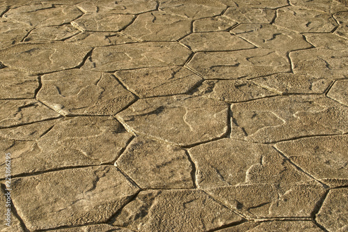 Slika na platnu Exterior Decorative Cement Flooring, Perspective View of Stamped Concrete Paveme