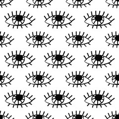 Fototapete Augenmuster Böse Augen Monochromes Muster  © SweetRenie