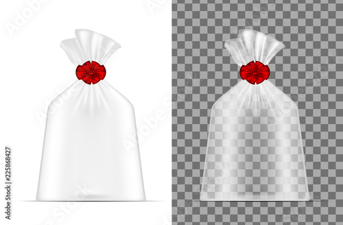 Transparent plastic bag. Packaging for bread, coffee, sweets, cookies and gift