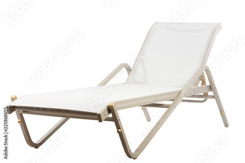 Tablou canvas metal sunbed on white background