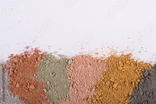 Textural gradient from different cosmetic clay mud powders