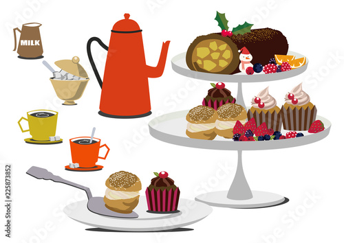 ブッシュドノエルのイラスト ケーキとコーヒーセット Stock Vector Adobe Stock ブッシュドノエルのイラスト ケーキとコーヒーセット Stock Vector Adobe Stock