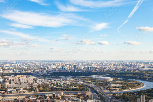 sky over Luzhniki stadium and southeast of Moscow