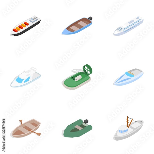 Bilde på lerret Ship and boat icons set