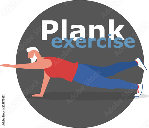 Fitness man doing planking exercise