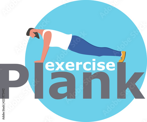 Fitness man doing planking exercise