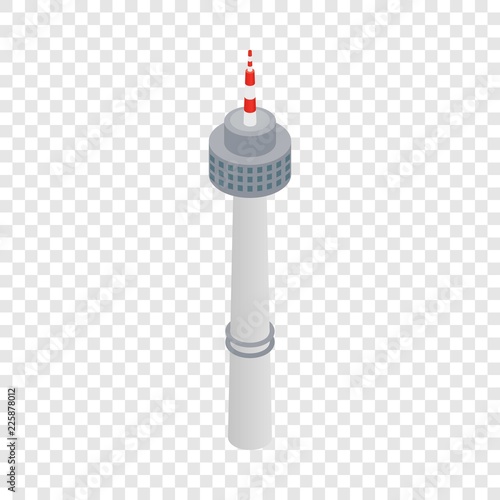 Tower in Seoul isometric icon 3d on a transparent background vector illustration