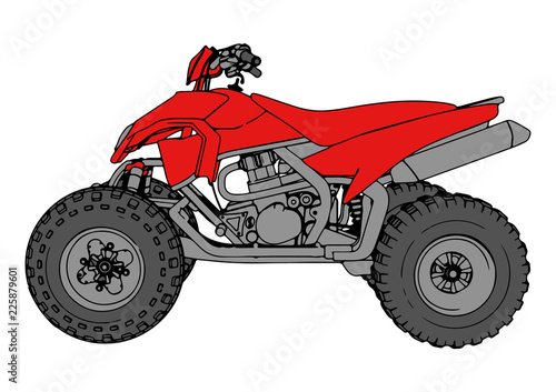 red quad bike vector