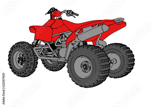 red quad bike vector