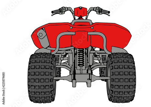 red quad bike vector
