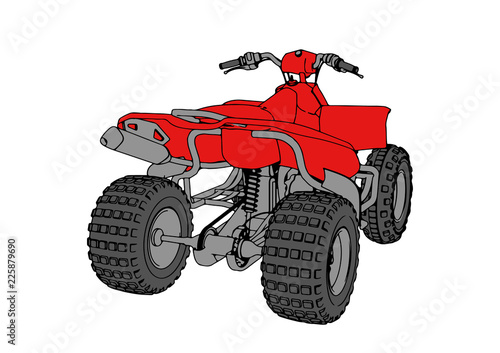 red quad bike vector