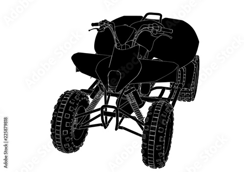 silhouette quad bike vector