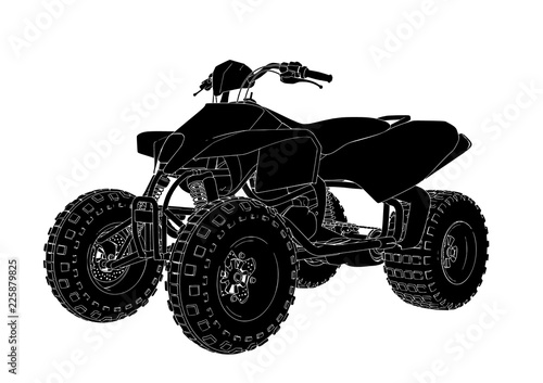 silhouette quad bike vector