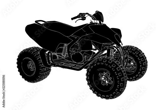 silhouette quad bike vector