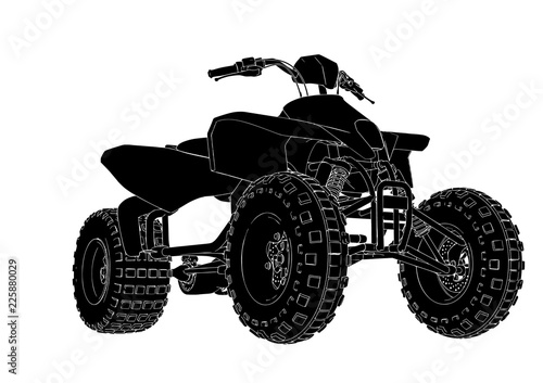 silhouette quad bike vector