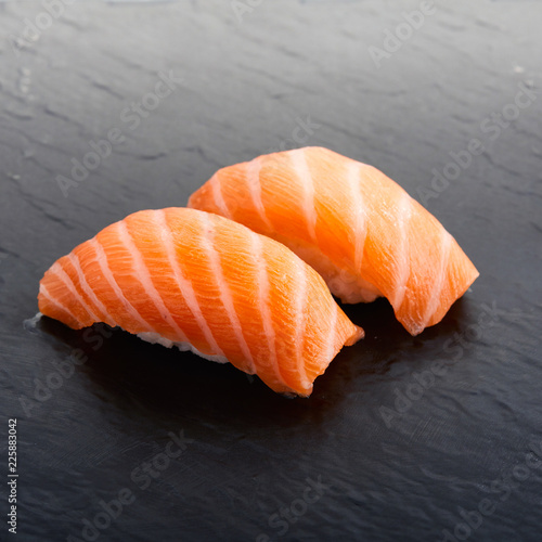 salmon sushi japanese food traditional raw fish with rice and vinegar