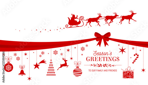 Christmas greetings red card design