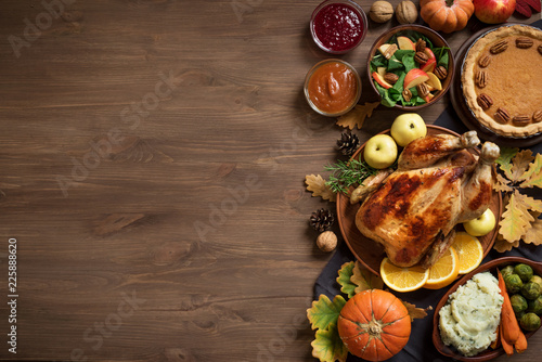 Photo Thanksgiving dinner background