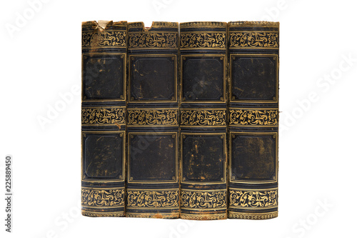 Vintage books isolated on t...