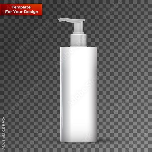 Plastic Clean White Bottle With Dispenser Pump