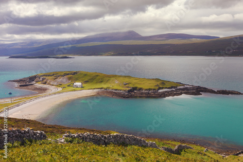 Kyle of Tongue on the north coast of Sutherland, north west Scotland is a magical place to visit, color landscape and the wonderful turquoise waters are a sight to behold, Highland photo