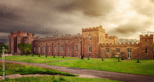 Scottish Scone Palace, where kings were crowned, near Perth. photo