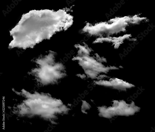 Cloud isolated in black background