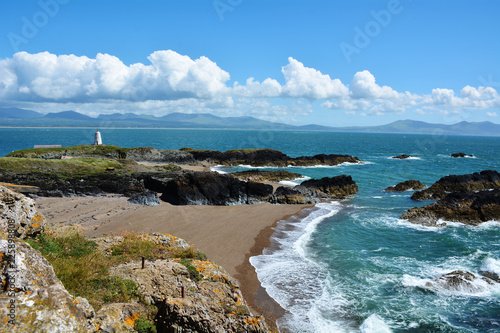 View from Twr Mawr lighthouse on Llanddwyn Island on Anglesey
