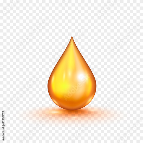 Oil gold bubble isolated on a transparent background. Vector illustration