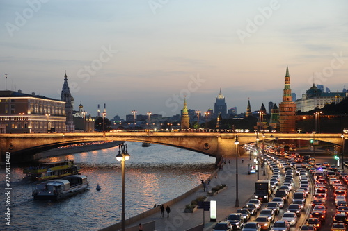 Photography view of moscow kremlin and river