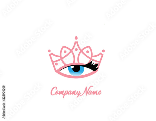 Tiara eye makeup logo design 