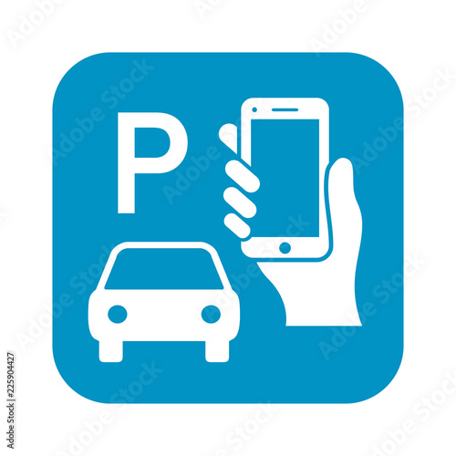 Pay to park by mobile phone sign