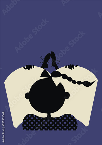 Poster of festival of book illustration concept. Modern graphic design for festival, exhibition, shop