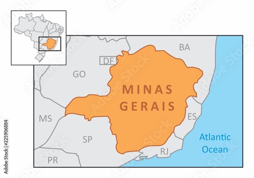 State of Minas Gerais map