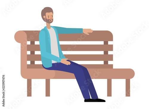 man sitting in park chair avatar character