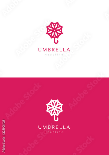Umbrella flower logo template.
