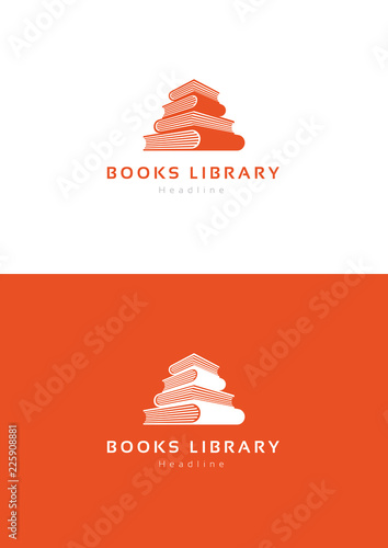 Books library logo template.