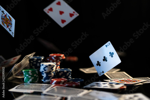 Obraz na płótnie Poker Cards falling