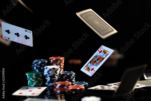 Foto Poker Cards falling