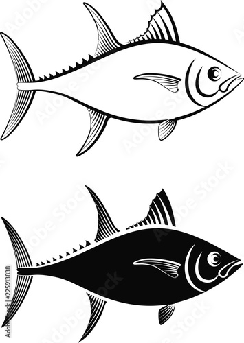 tuna fish - clip art illustration and line art

