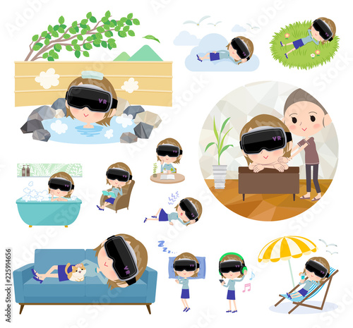 virtual reality goggle women_relax