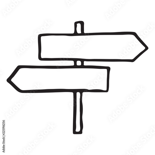 Road sign hand drawn outline doodle icon