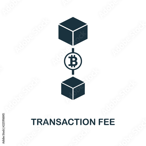 Transaction Fee icon. Monochrome style design from blockchain icon collection. UI and UX. Pixel perfect transaction fee icon. For web design, apps, software, print usage.