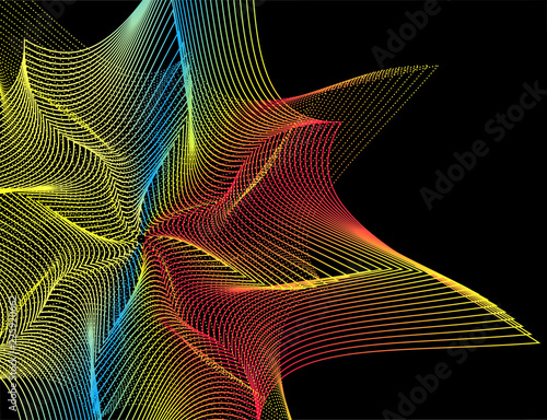 Abstract rainbow decorative element. Abstract spirograph element for decorative design. photo