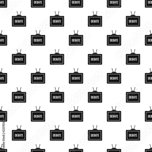 TV with the Debate inscription on the screen pattern seamless in simple style vector illustration