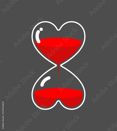 Hourglass heart. Donor day. Blood transfusion. Vector illustration