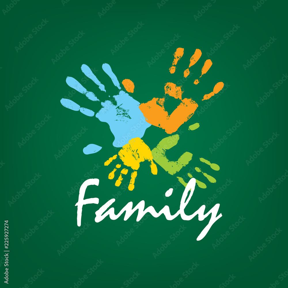 Family icon in the form of hands. Vector illustration Family icon in the form of hands. Vector illustration