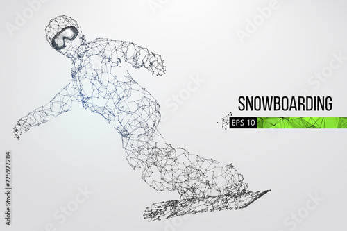 Silhouette of a snowboarder. Vector illustration