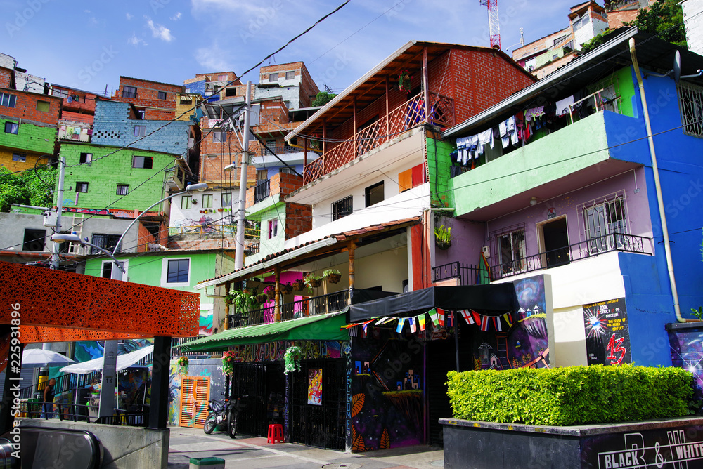 Famous District 13 of Medellin, Colombia, South America